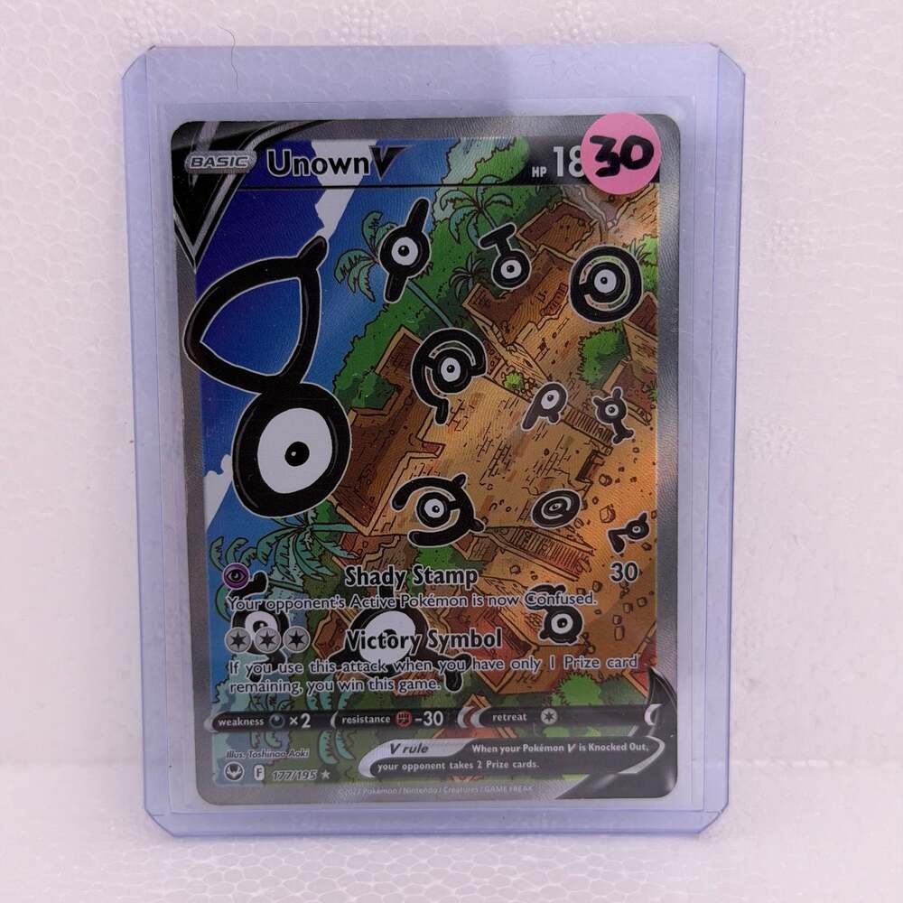 2022 Pokemon Sword & Shield Silver Tempest Unown V Full Art 177/195